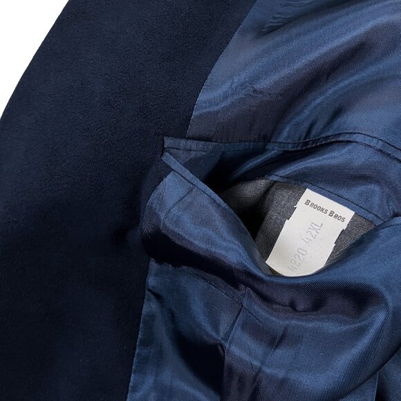 Brooks Brothers Brooksuede Sport Coat 3-Button Blazer Mens Size 42 SLIM FIT Navy - Picture 14 of 14